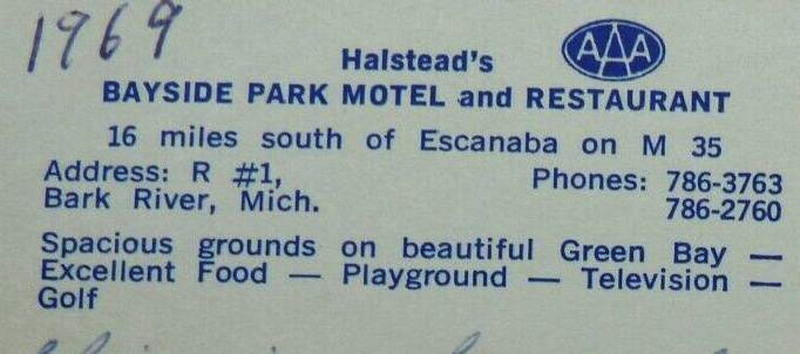 Halsteads Bayside Park Motel & Restaurant - Vintage Postcard (newer photo)